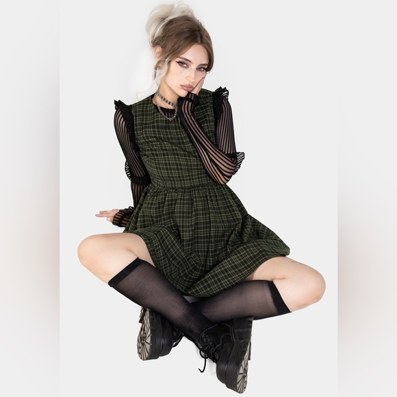 Disturbia Sabine Check Mini Skater Dress US 2 / UK 6 - Picture 7 of 7